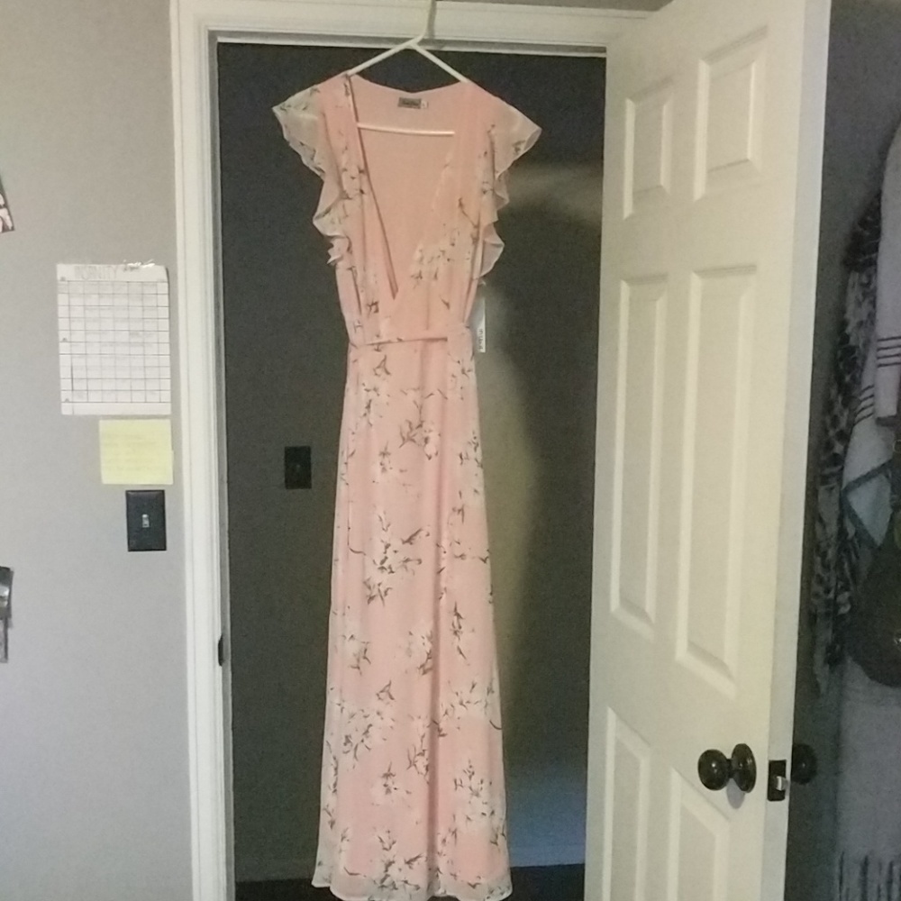 Pink floral dress